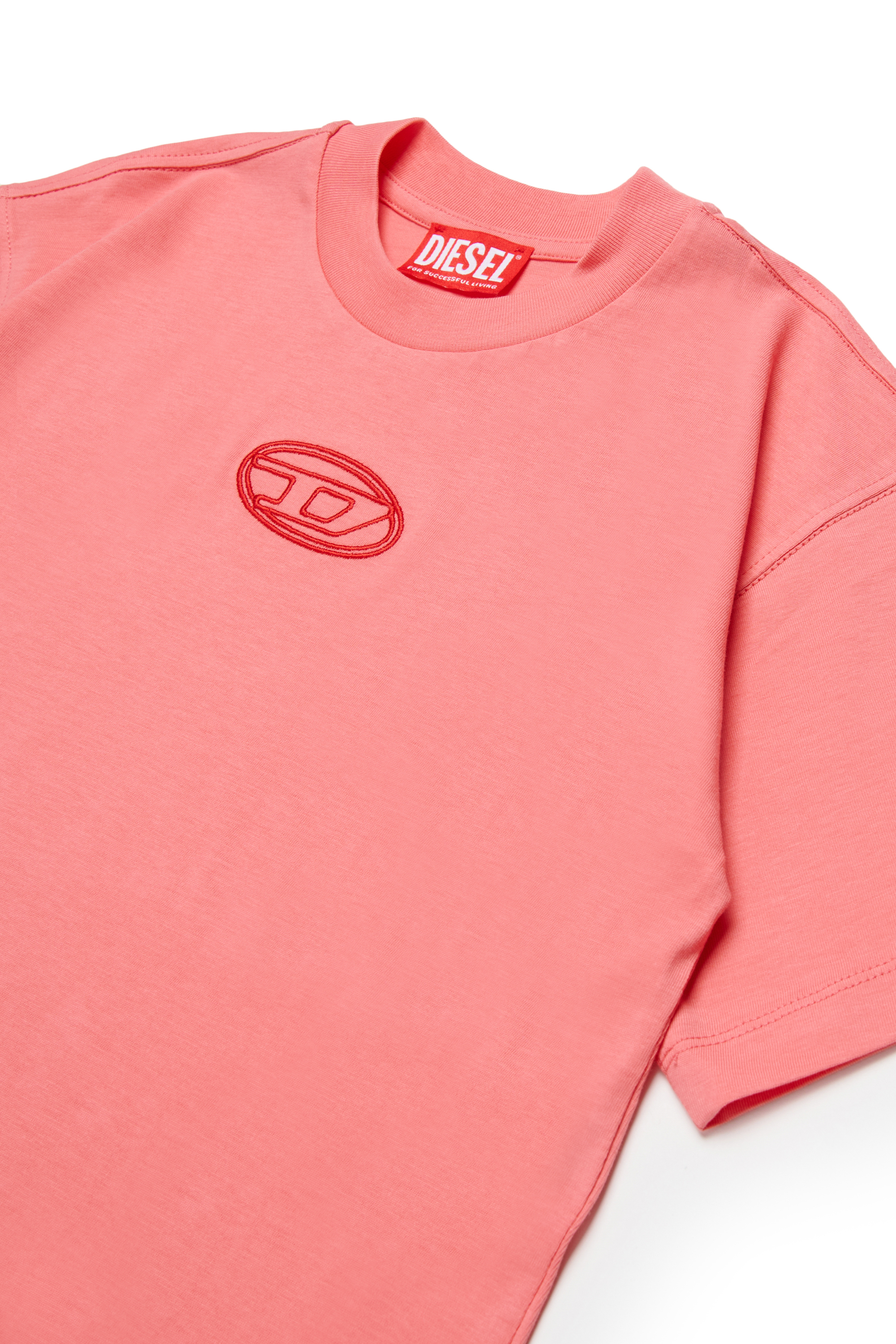 Diesel - TIXAN, Woman's Cotton T-shirt with central logo in Pink - 3