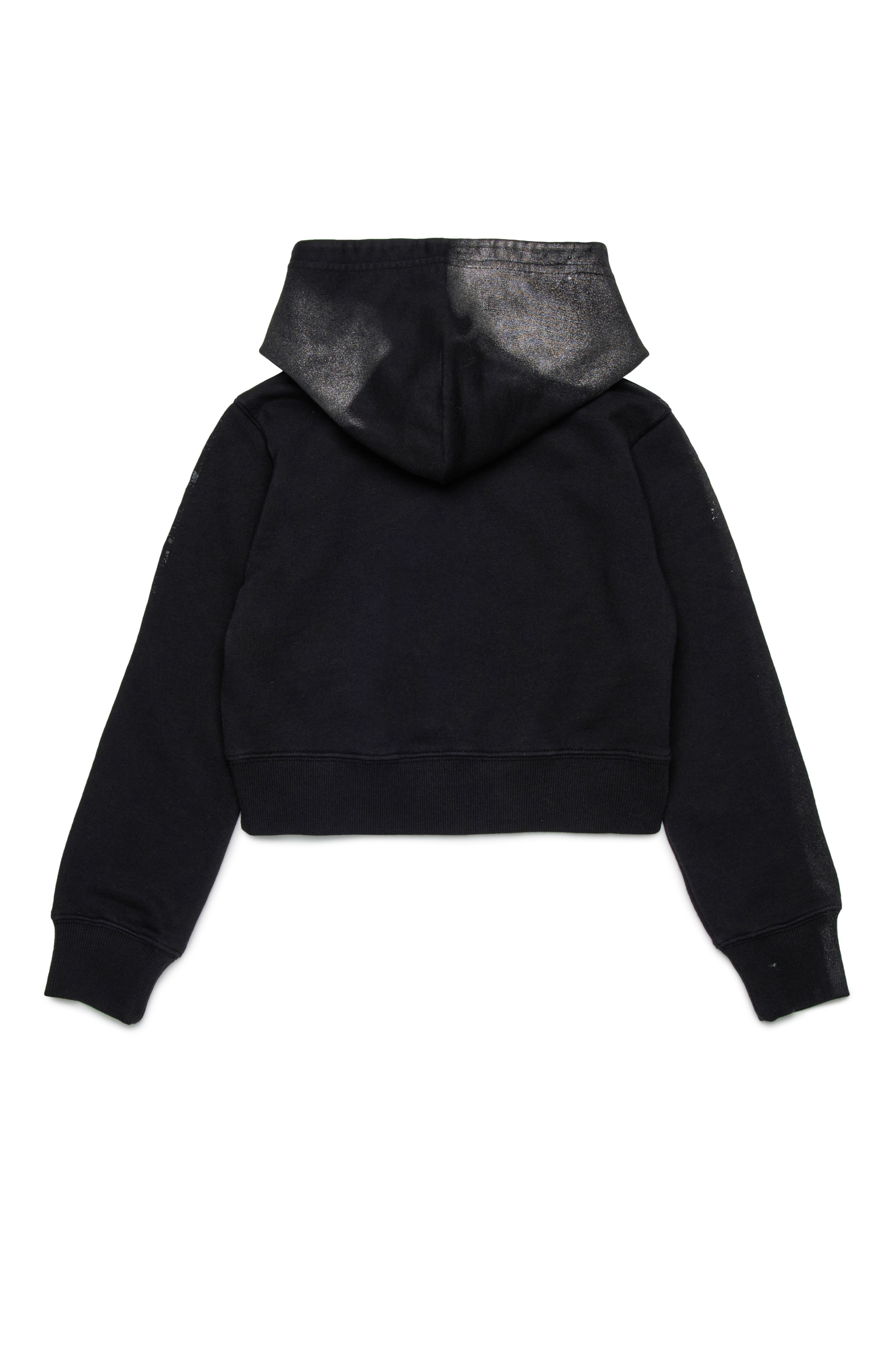 Diesel - SLIMPHOOD, Woman's Cotton hoodie with logo print in Black - 2