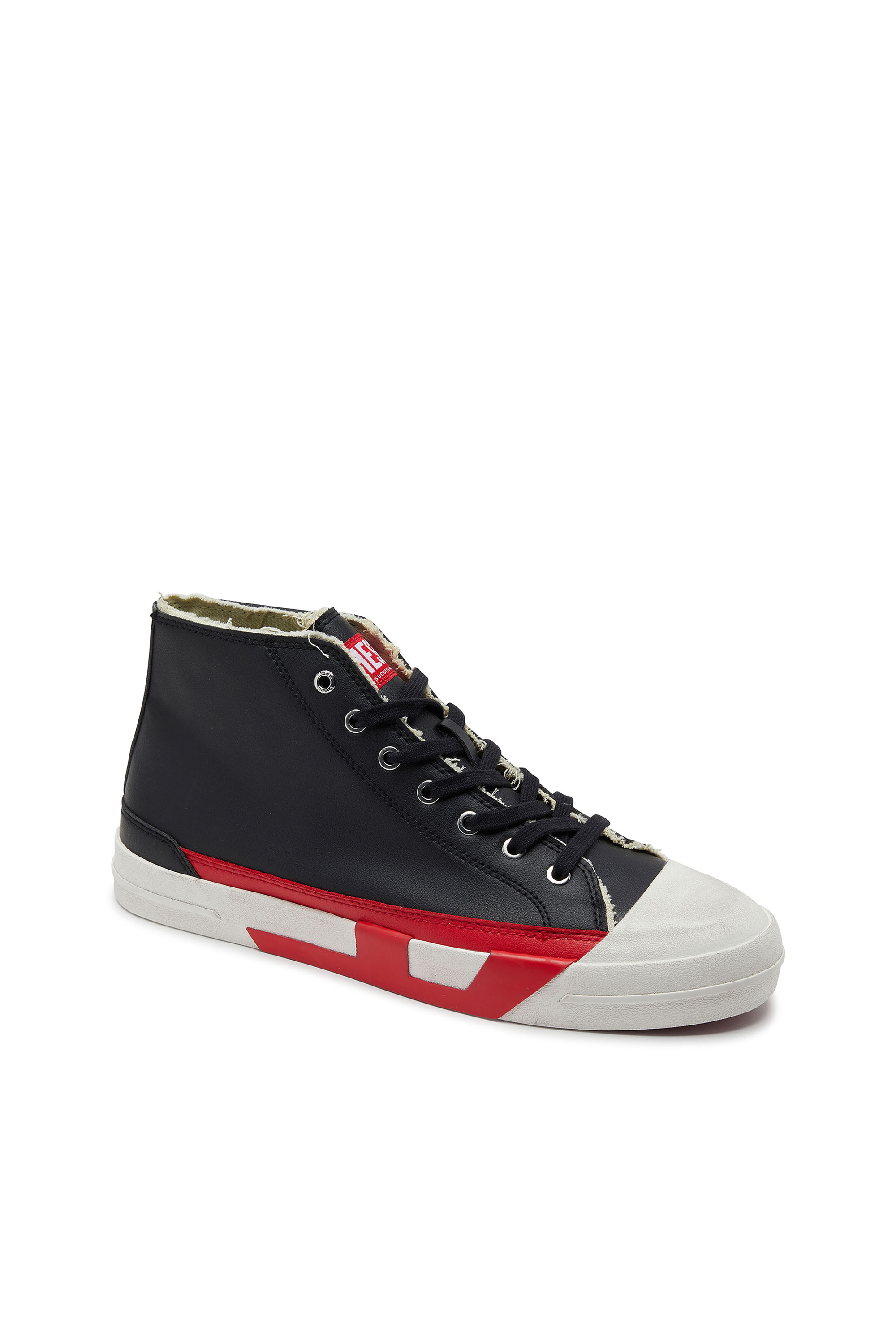 Diesel - S-D-VERSE MID II, Man's S-D-Verse Vulcanized shoes with D logo in Black/Red - 6