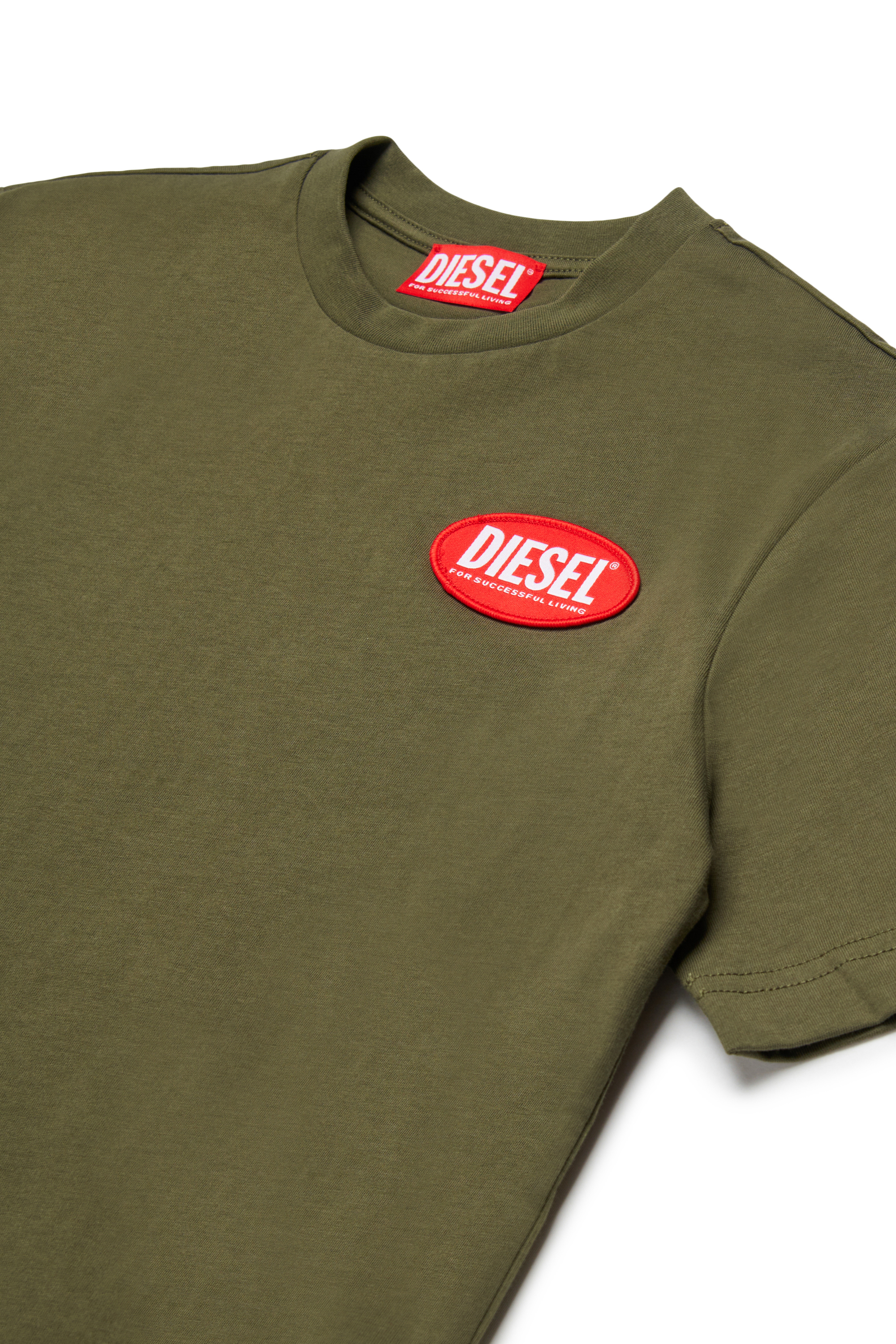 Diesel - TPATCH OVER, Man's Cotton T-shirt with patch in Green - 3