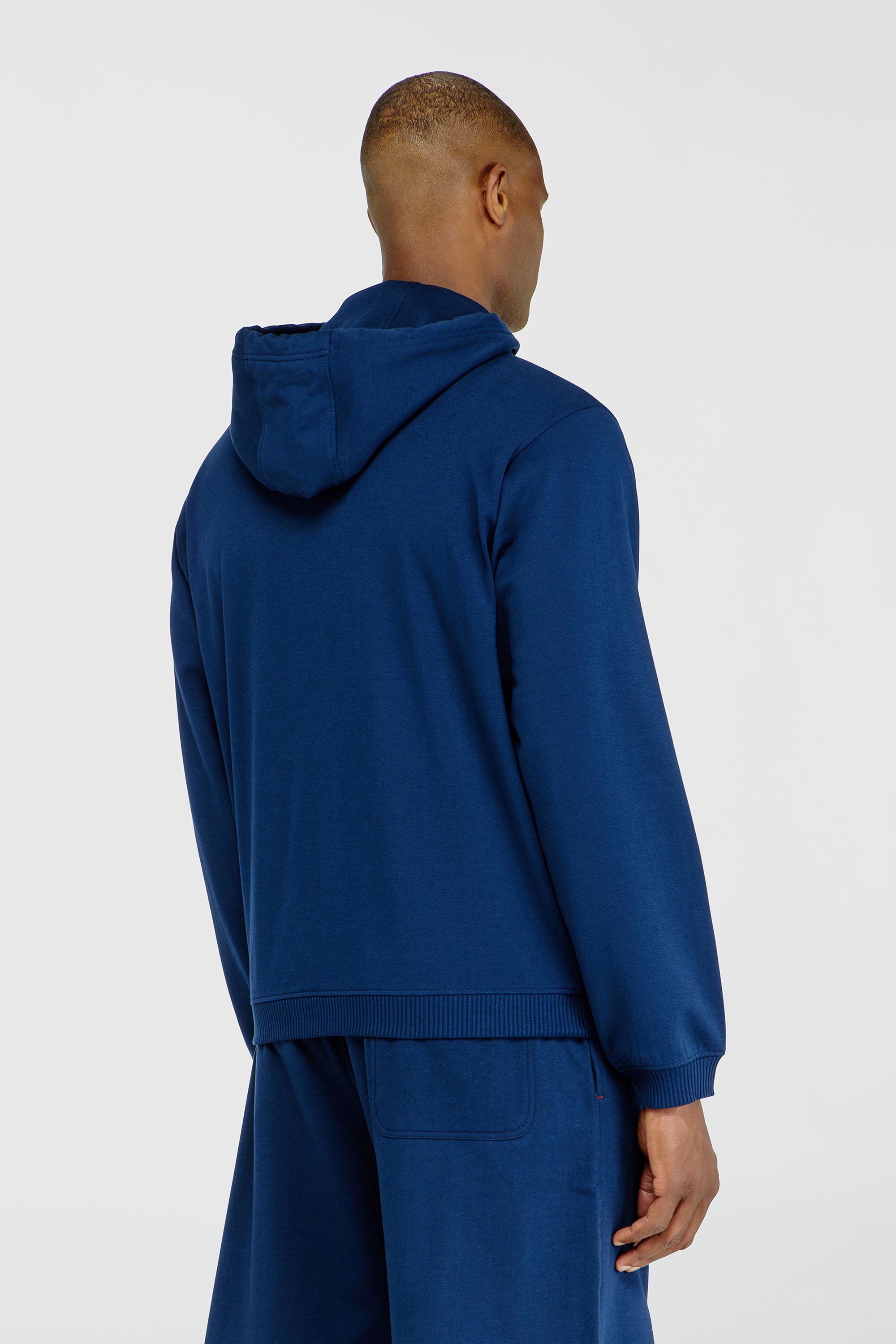 Diesel - JOY-D-CORE, Man's Hoodie in peached cotton blend in Blue - 4