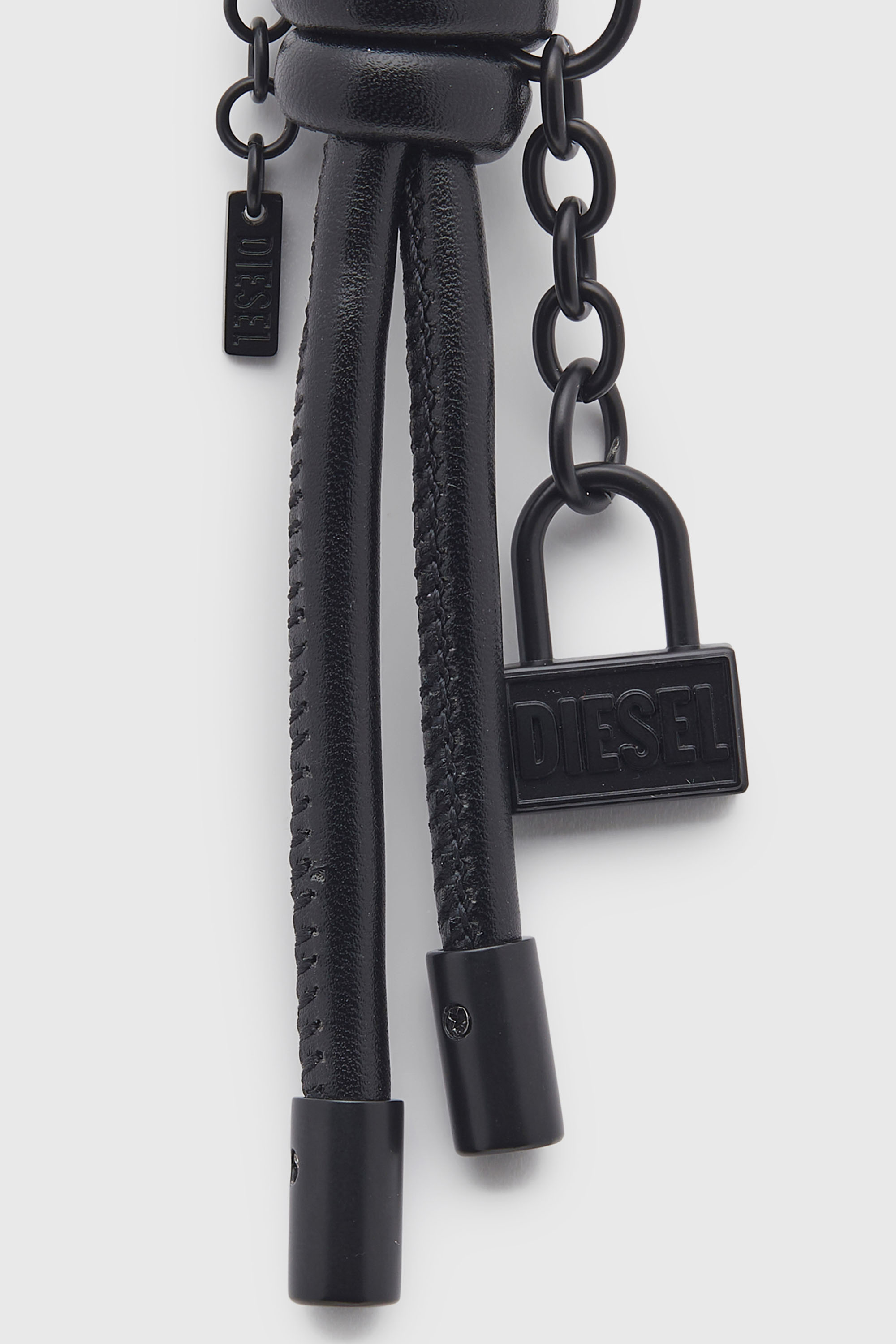 Diesel - CHARM-LOCK II, Man's Metal keyring/charm with Diesel padlock detail in Black - 3