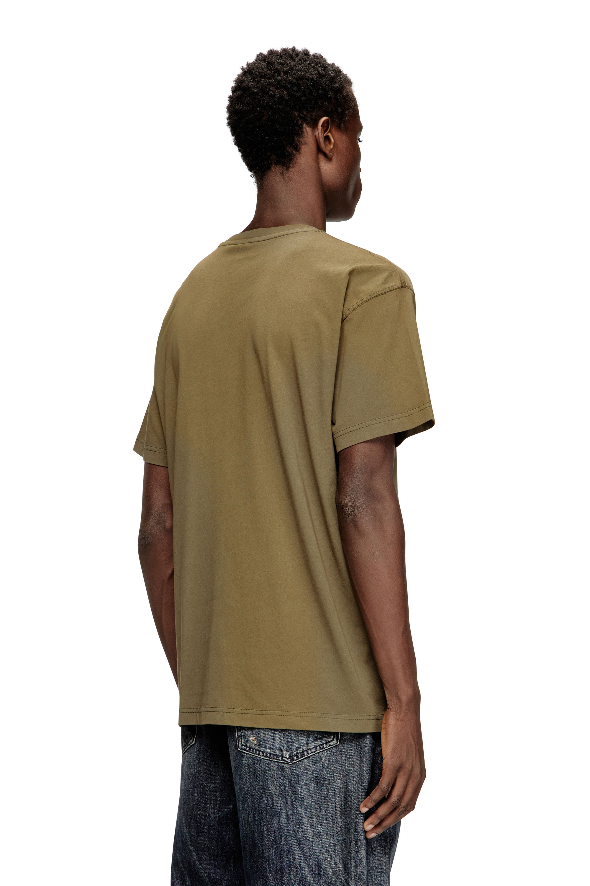 Diesel - T-NORM-V7, Man's Cotton T-shirt with laser print in Beige - 4