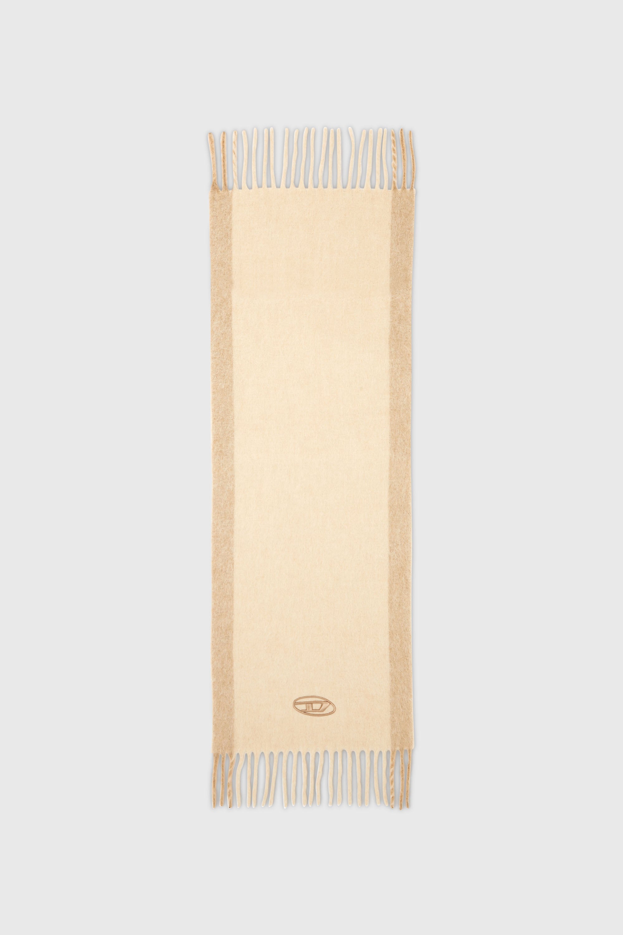 Diesel - S-OLID, Man's Wool-blend scarf with contrast stripes in Beige - 2