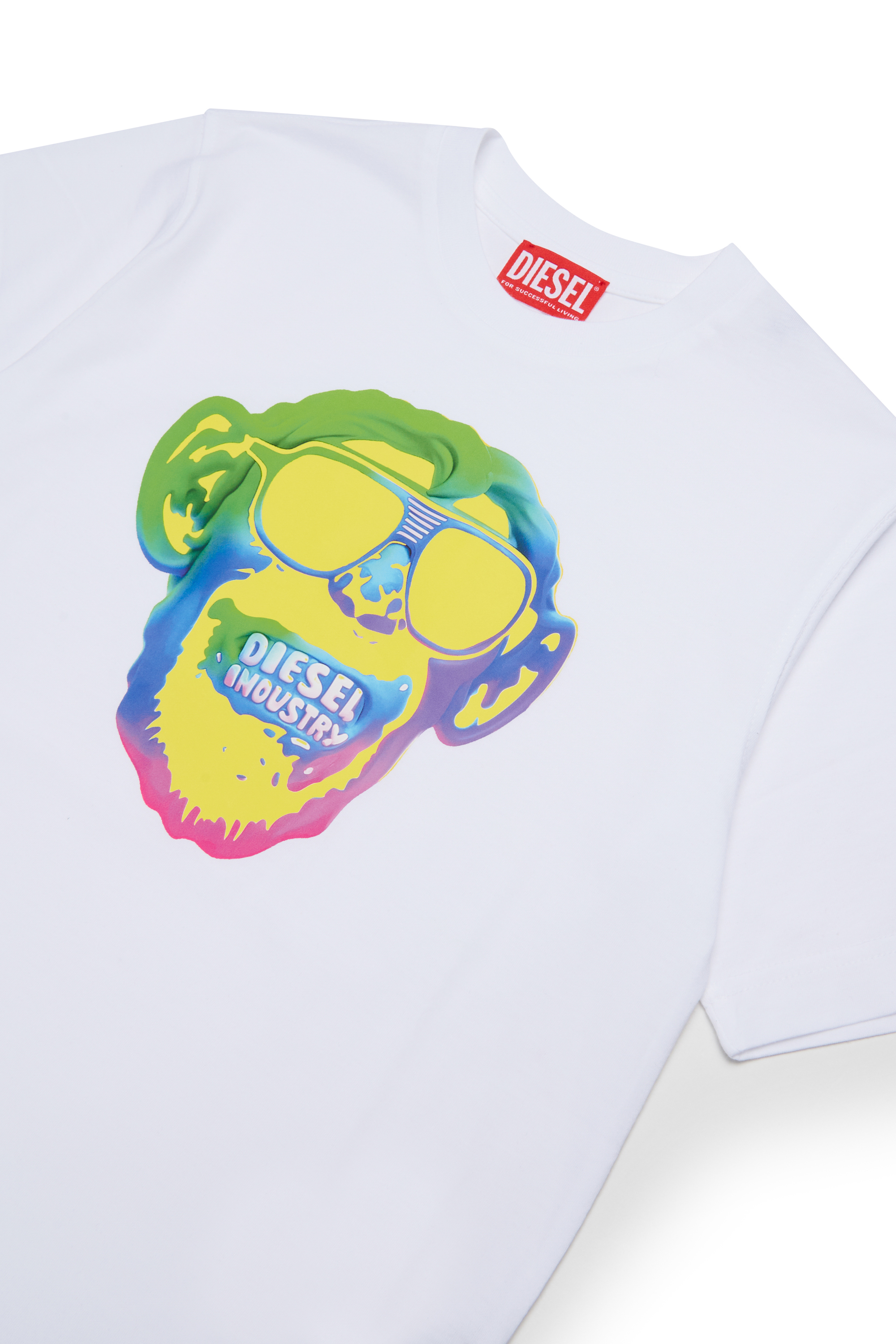 Diesel - TMONKEY OVER, Man's T-shirt with monkey print in White - 3