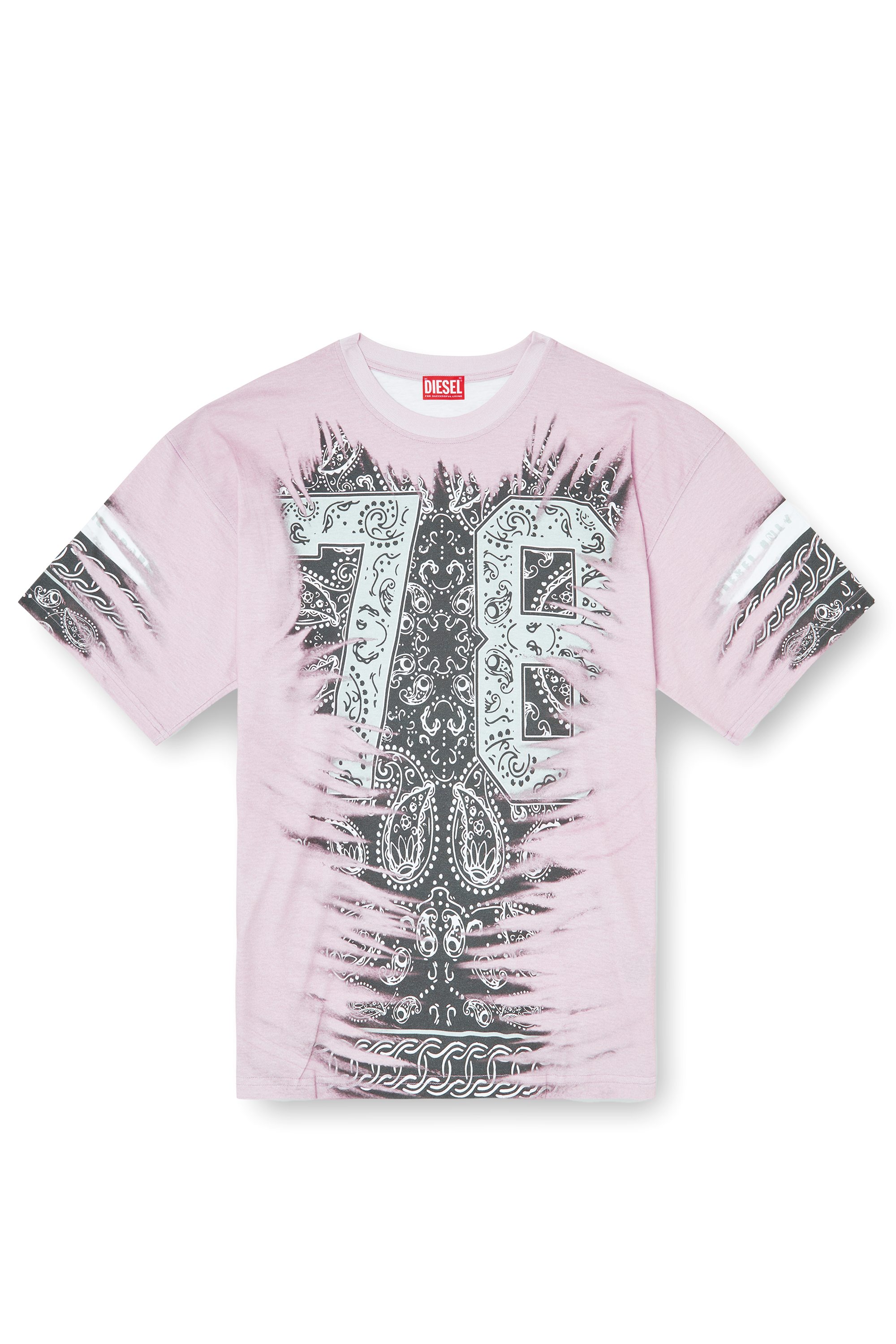 Diesel - T-BOXT-78-R1, Man's T-shirt with 78 bandana print in Pink - 3