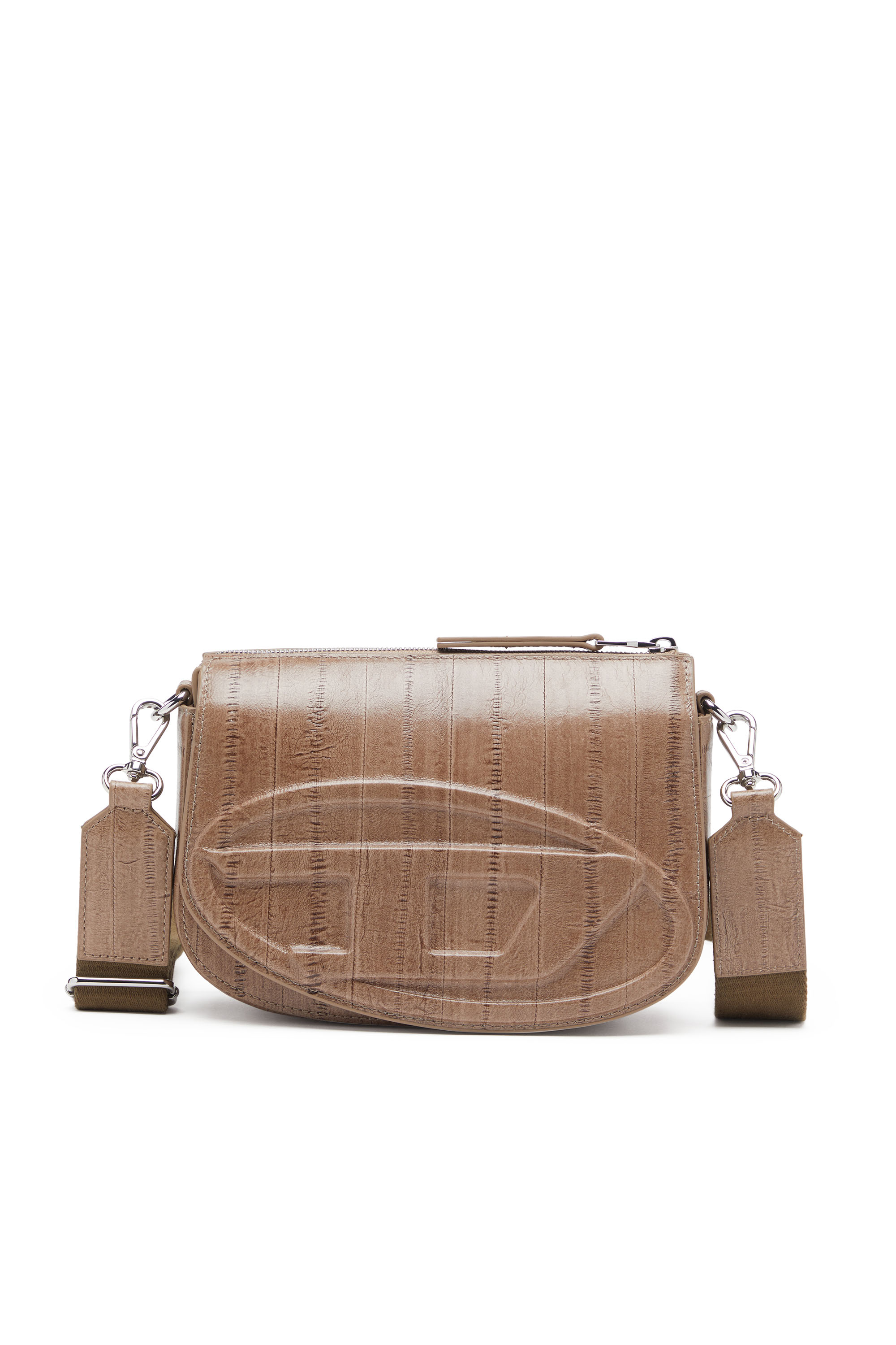 Diesel - 1DR CAMERA BAG, Unisex's 1DR-Camera bag in eel-effect leather in Light Brown - 1