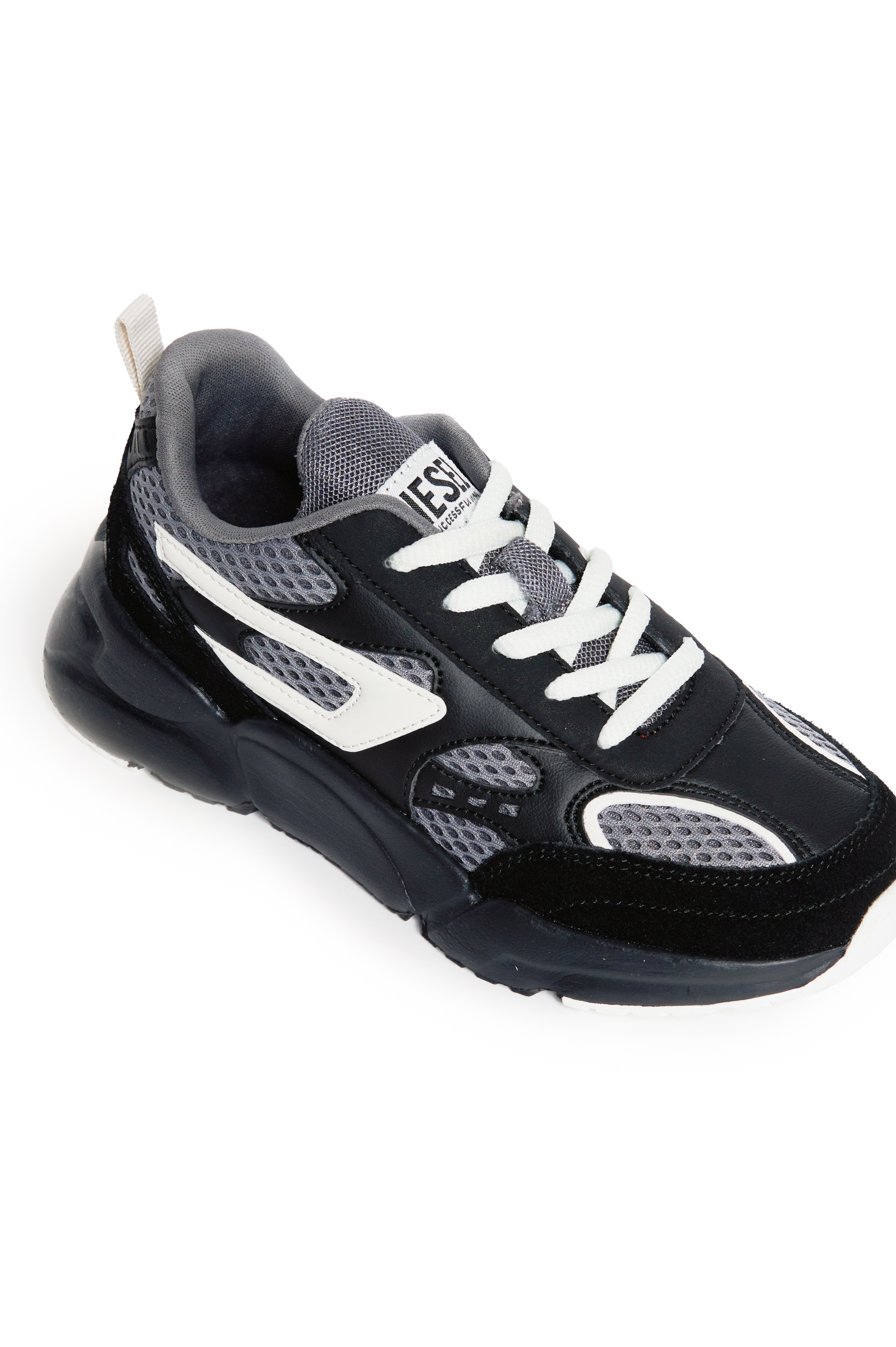 Diesel - S-MILLENIUM SPORT LC, Unisex's Sneakers in mesh, suede and PU in Black/White - 4