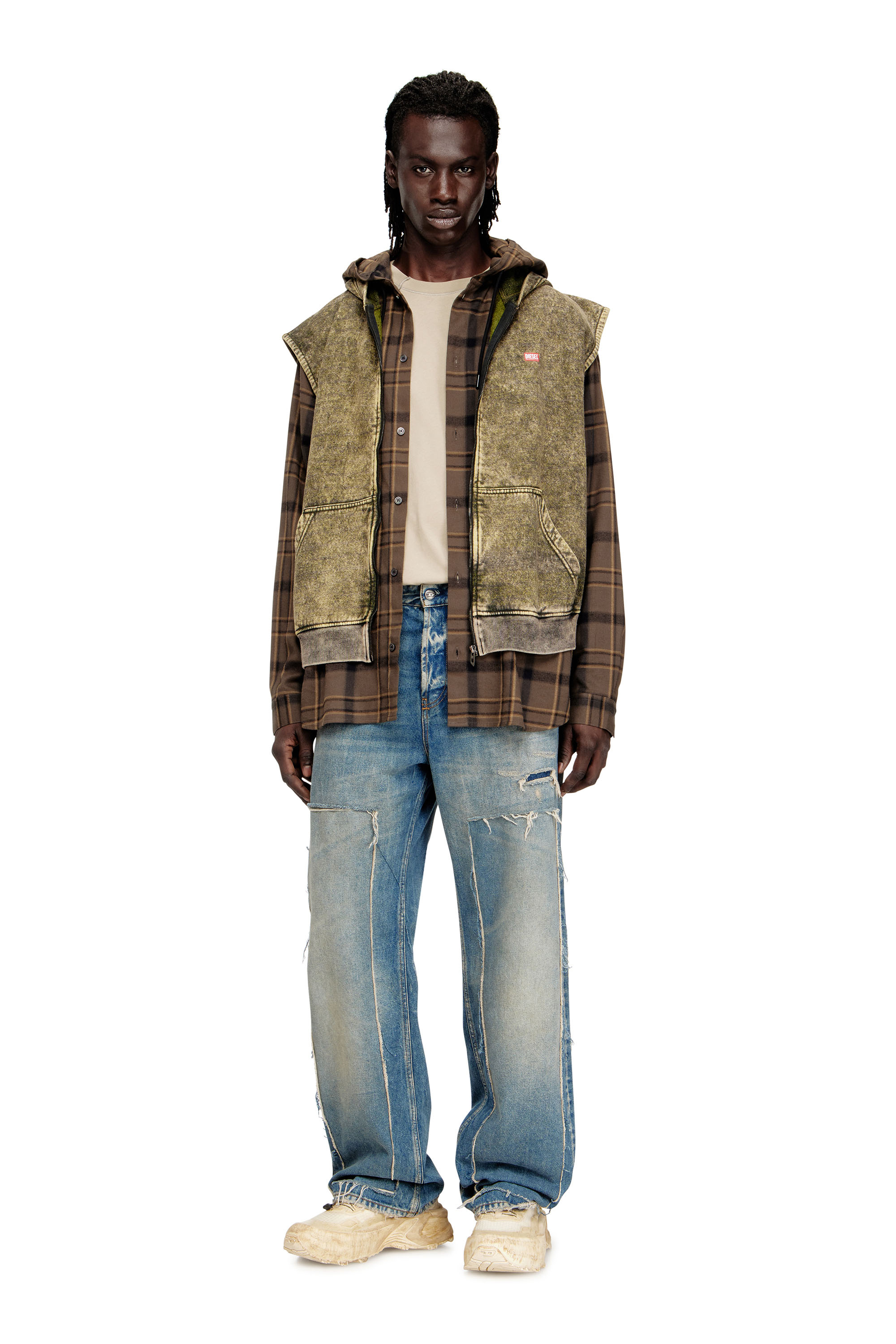 Diesel - S-BOXT-SL-ZIP, Man's Hoodie with acid wash and Diesel logo in null - 2
