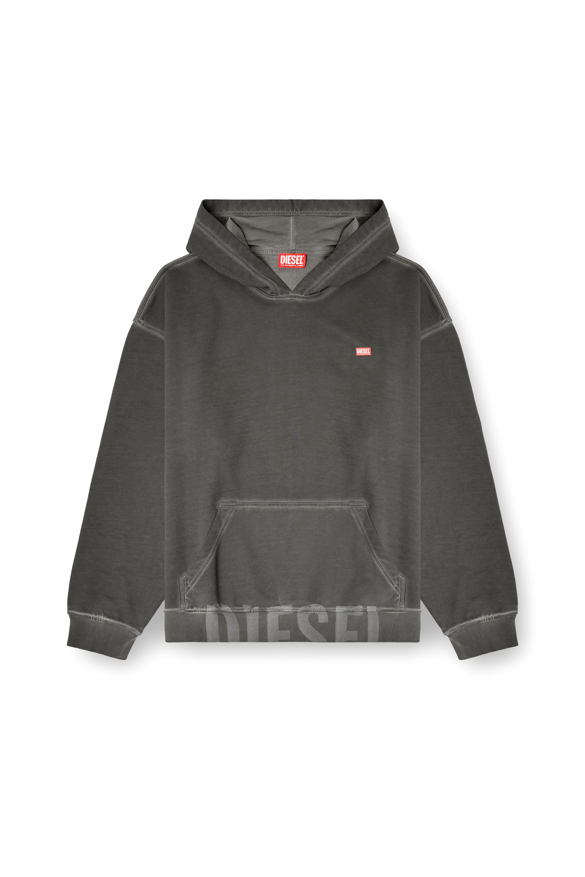 Diesel - S-BOXT-HOOD-T4, Man's Cotton hoodie with kangaroo pocket in Dark grey - 2