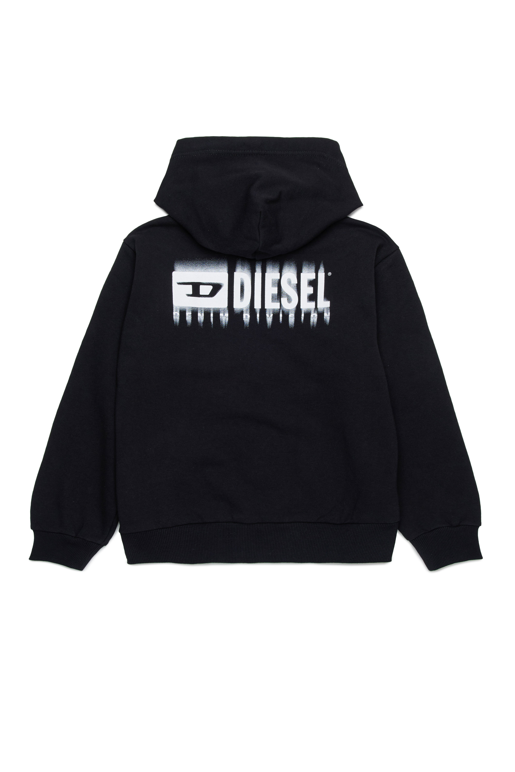 Diesel - SVOUGZIP OVER, Man's Zip-up hoodie with smudged logo in Black - 2